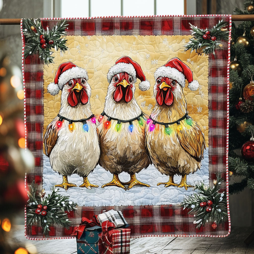 Christmas Chicken Light Quilt Blanket Christmas Blanket Christmas Presents For Chicken Lovers