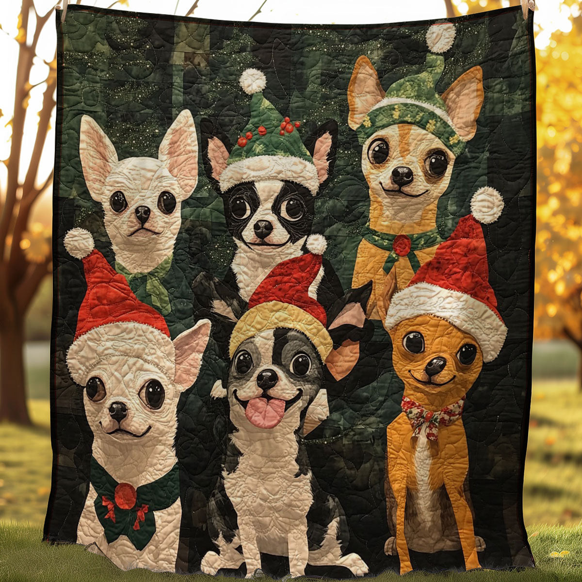 Christmas Chihuahua Quilt Blanket Luxury Throw Blankets Gifts For New Dads