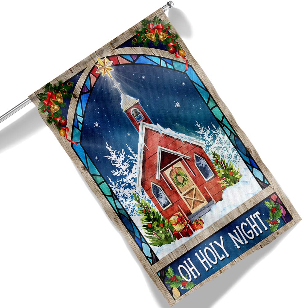Christmas Church Oh Holy Night Flag