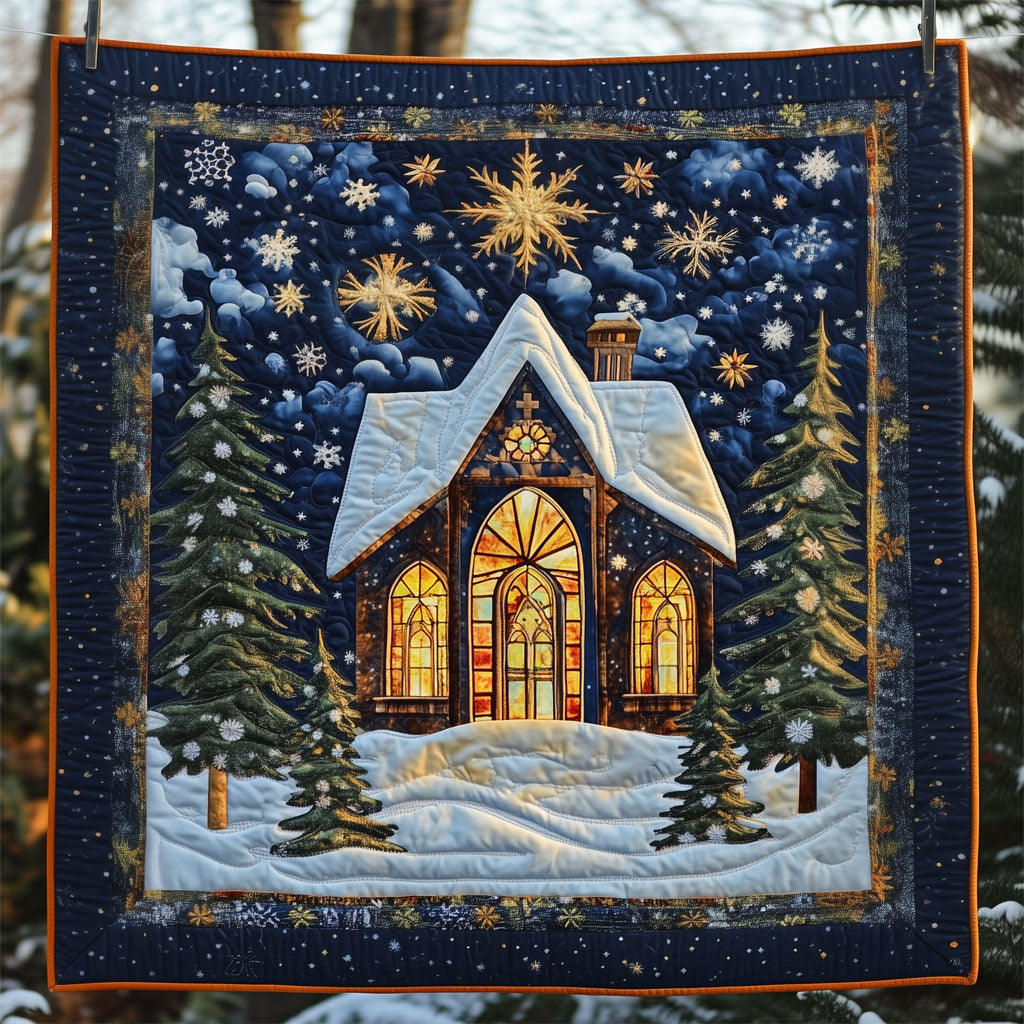 Christmas Church Quilt Soft and Cozy Quilt Blanket for Comfortable Sleep