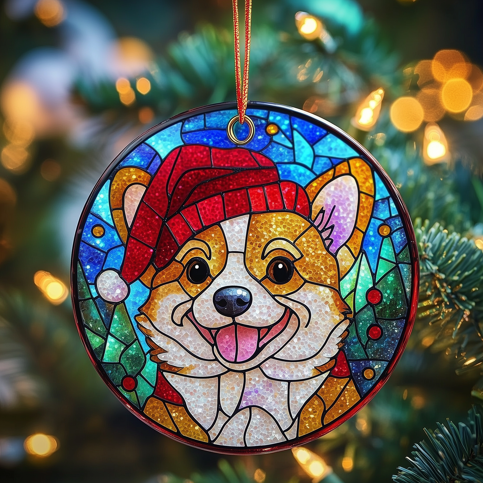 Christmas Corgi Acrylic Suncatcher Ornament Christmas Ornament for Him