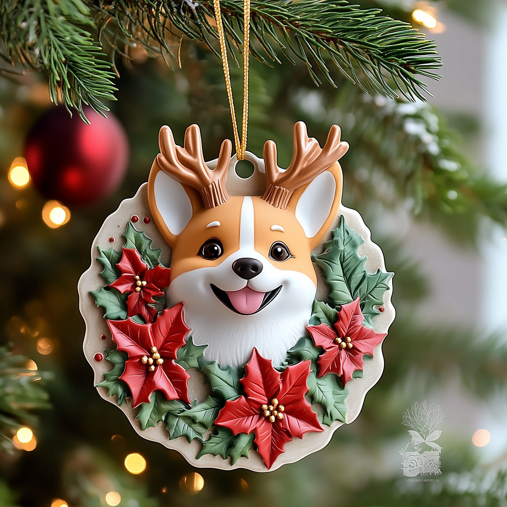 Christmas Corgi Mica Ornament Add a Pop of Color to Your Holiday Decor with Ornaments