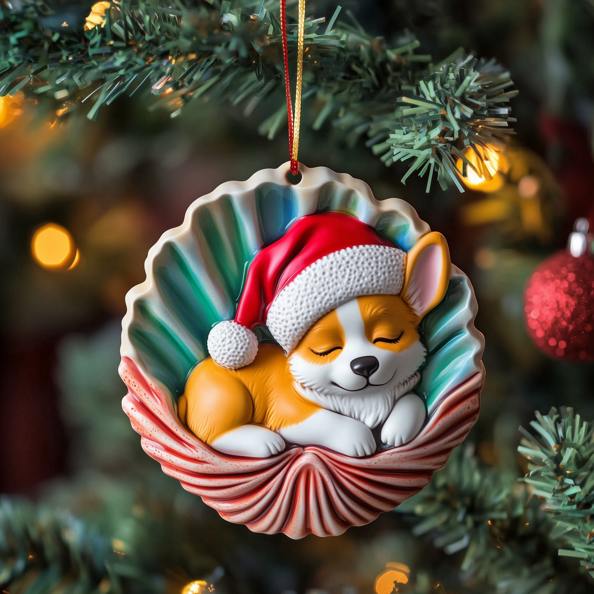 Christmas Corgi Mica Ornament Lovely Dog Christmas Ornament Thoughtful Holiday Gift For Pet Owners