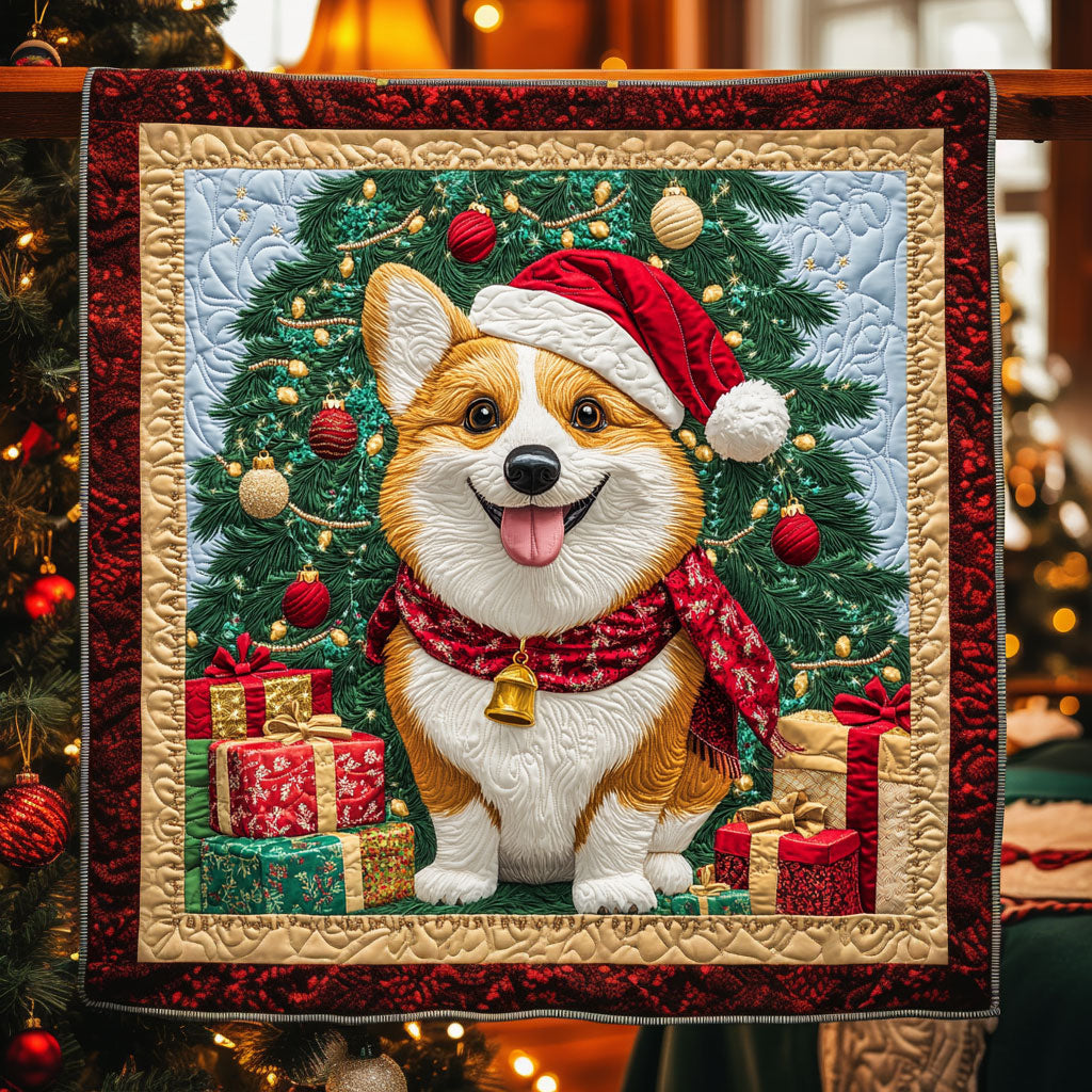 Christmas Corgi Quilted Blanket Throw Blankets For Couch Daughter Presents From Mum