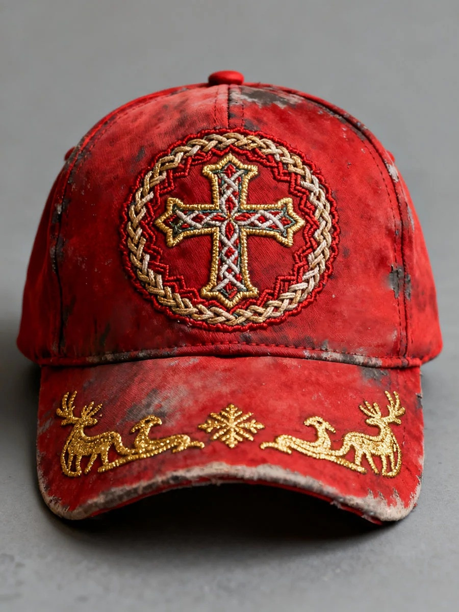 Christmas Cross Baseball Hat Men Christian Faith Apparel Best Gift For Believers