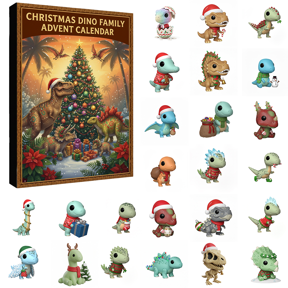 Christmas Dino Family Countdown Calendar Christmas Countdown Calendar Dinosaur Christmas Gifts