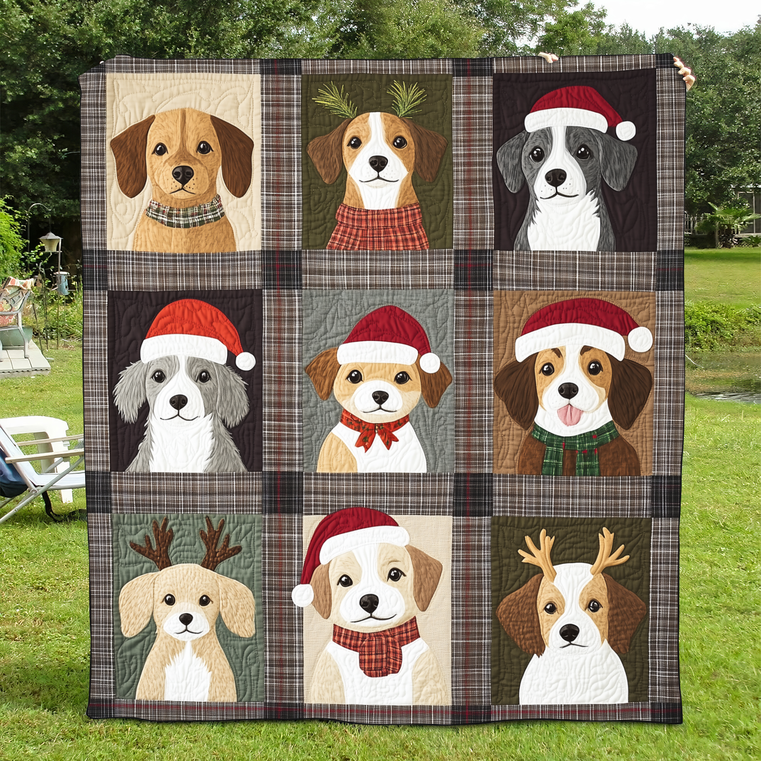 Christmas Dog Joy Quilted Blanket Christmas Presents For Dog Lovers