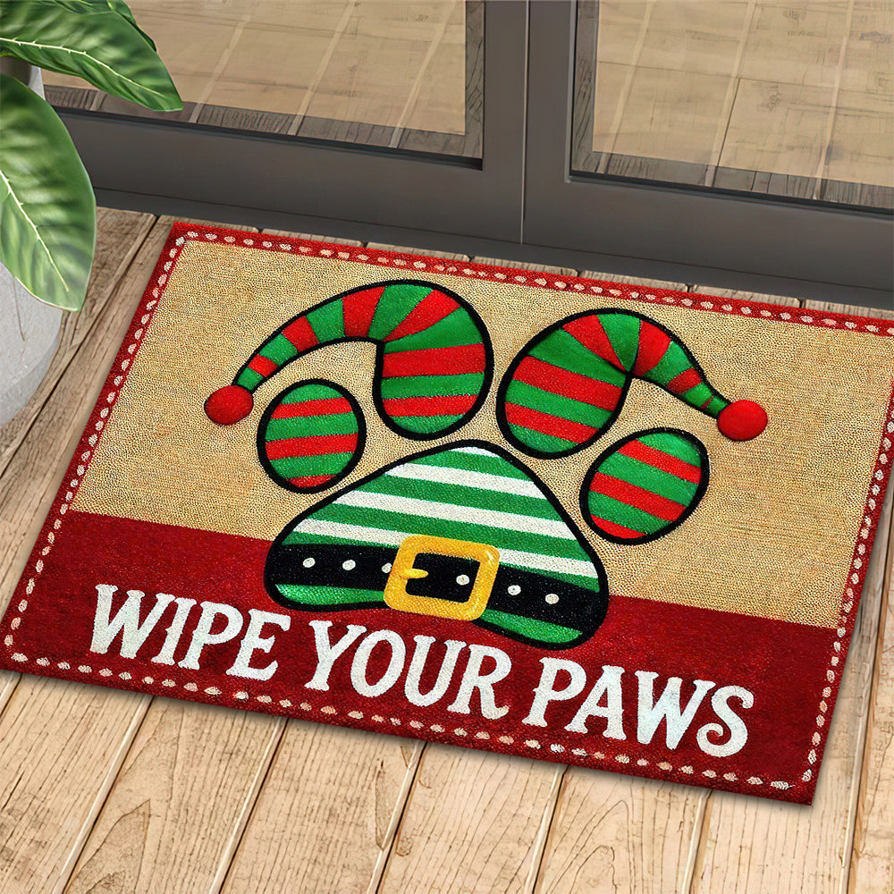 Christmas Dog Paws Doormat Wipe Your Paws Doormat For Home Decor Housewarming Gift Welcome Mat Gift For Dog Lovers