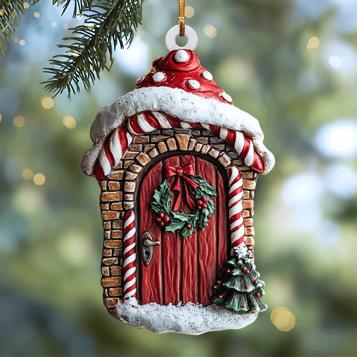 Christmas Door Mica Ornament