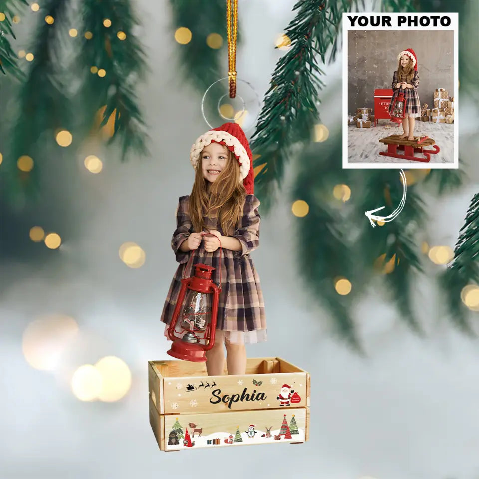 Christmas Eve Box Personalized Custom Photo Mica Ornament Christmas Gift For Kid Family