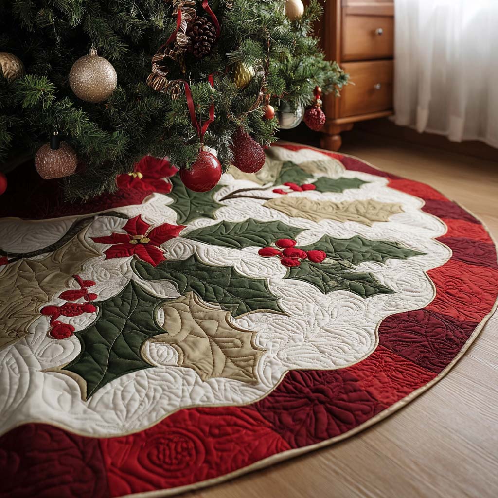 Christmas Eve Sparkle Christmas Quilted Tree Skirt Trending Christmas Tree Skirt Merch 2025