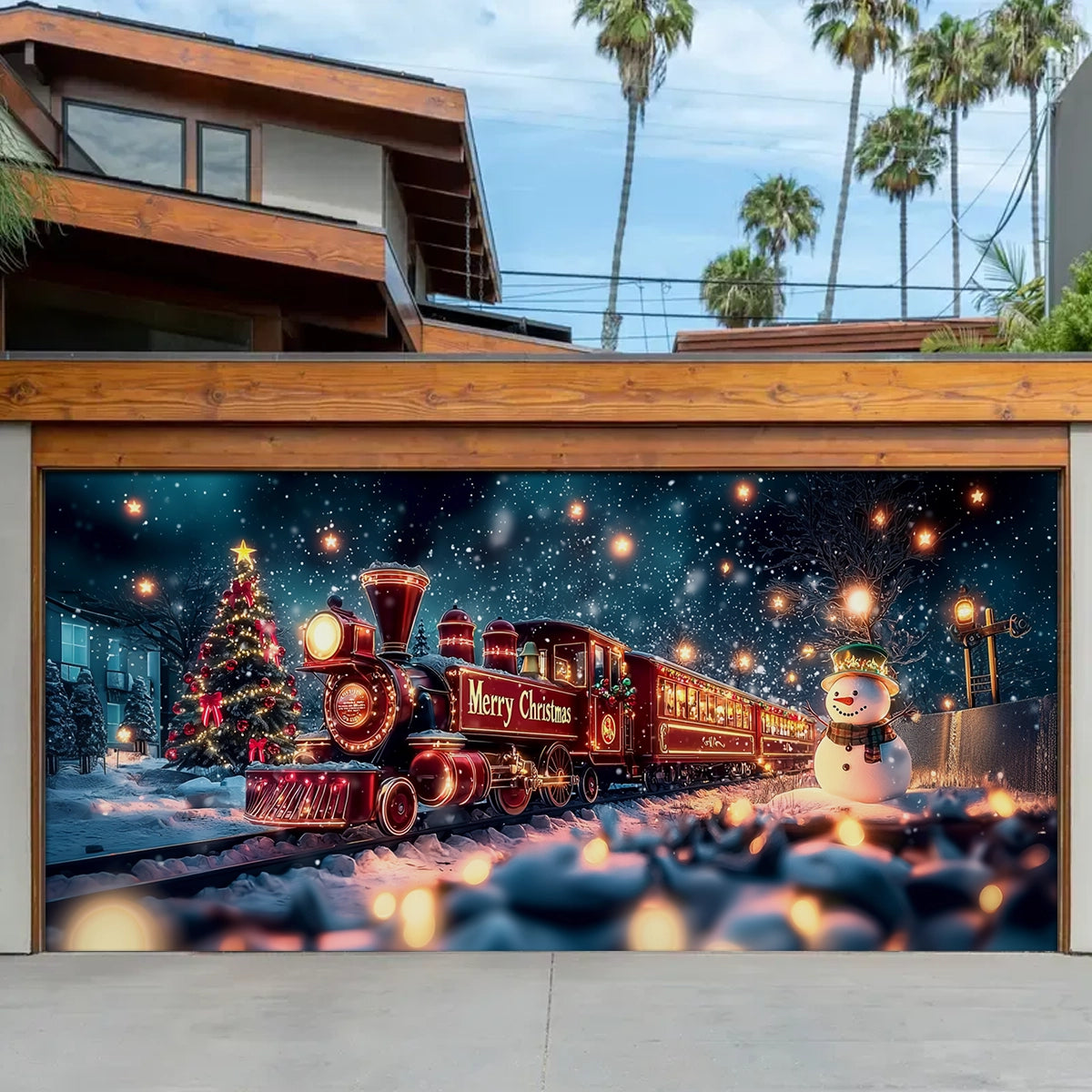 Christmas Express Train Christmas Garage Door Banner Home Decor Unique Xmas Presents