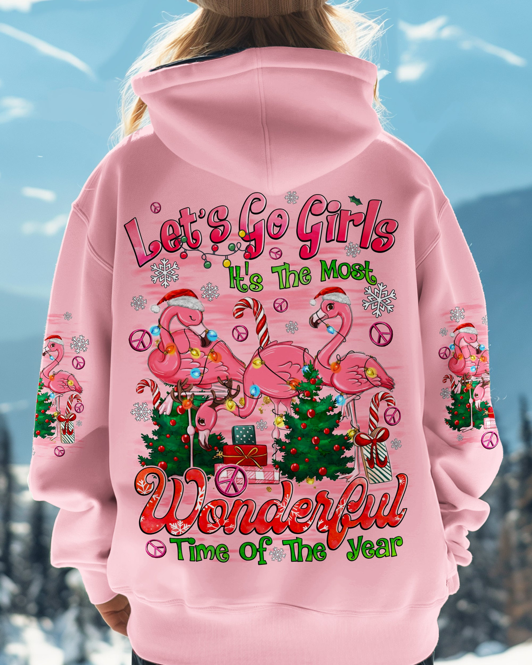 Christmas Flamingo Hoodie Let's Go Girls Wonderful Time Merchandise Flamingo Inspired Gifts