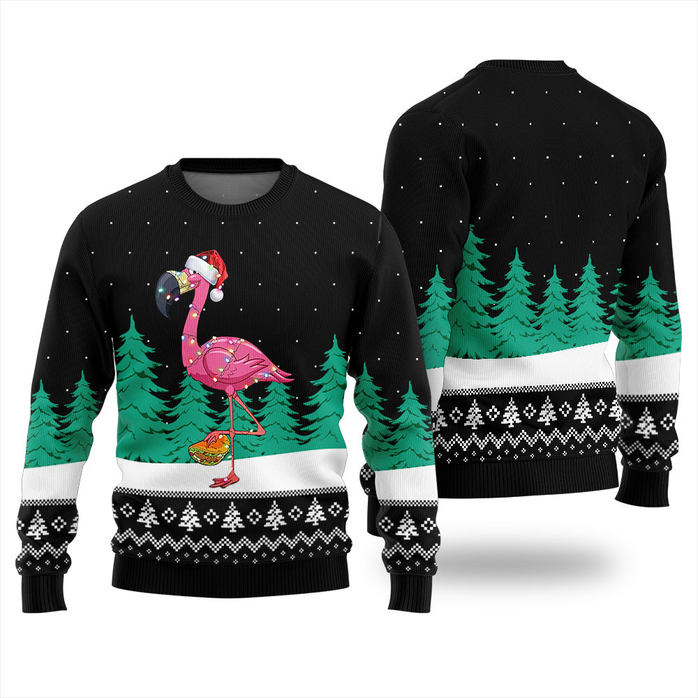 Christmas Flamingo Ugly Christmas Sweater Best Gift Idea for Christmas Enthusiasts