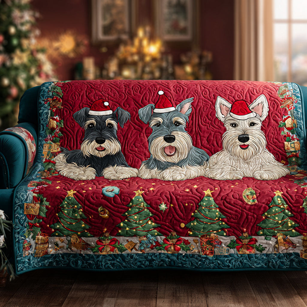 Christmas Fluffy Pack Quilted Sofa Cover Christmas Family Room Decor Xmas Presents For Dog Owners
