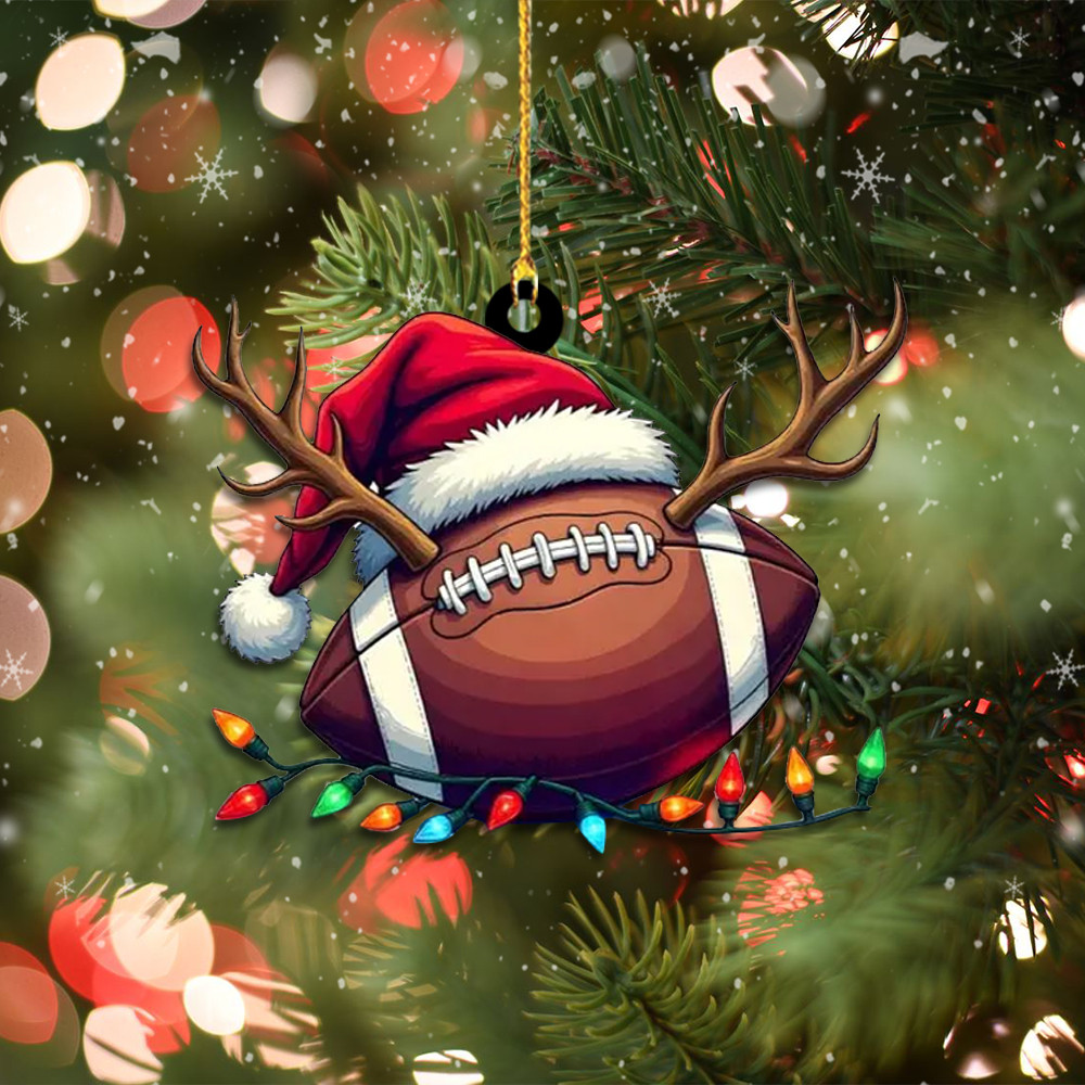 Christmas Football Ball Ornament Christmas Tree Decoration Gifts For Football Players