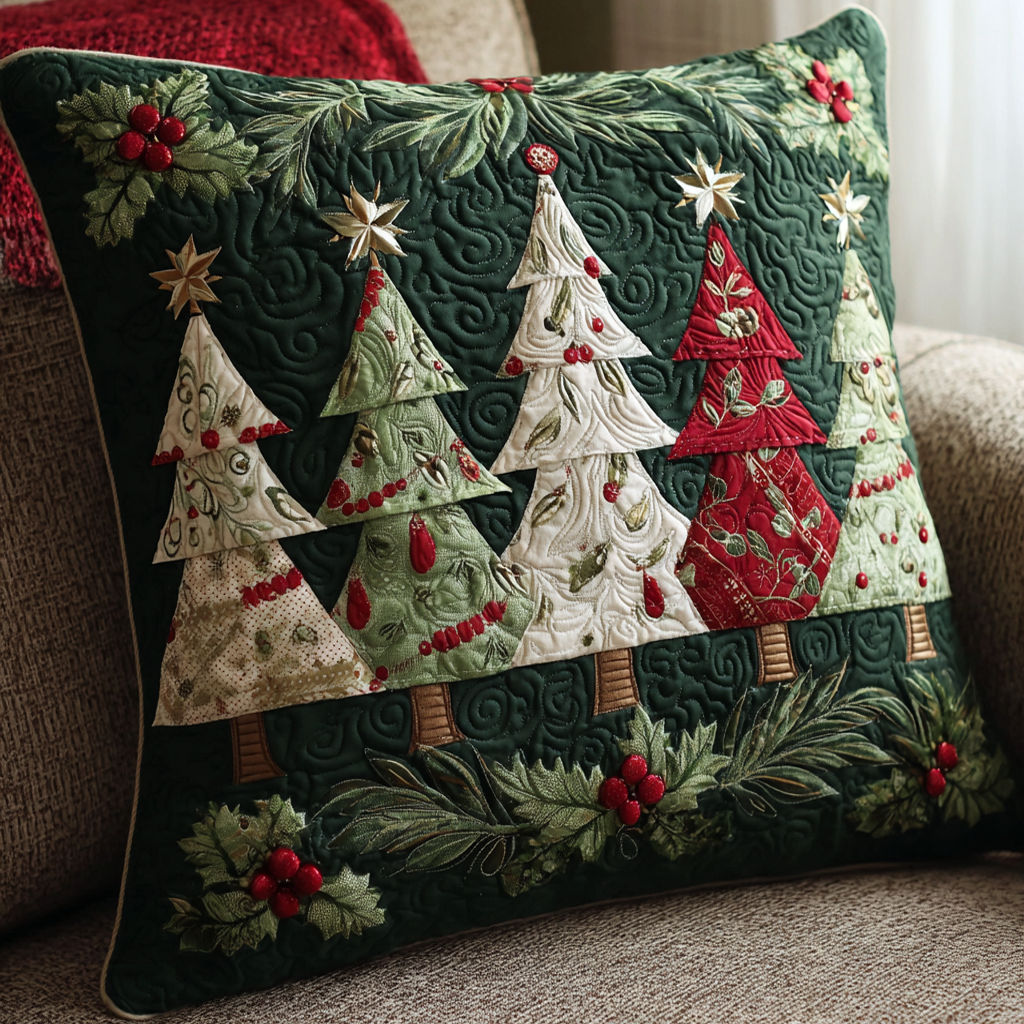 Christmas Forest Quilted Pillow Case Holiday Pillow Cases Mother In Law Christmas Gift