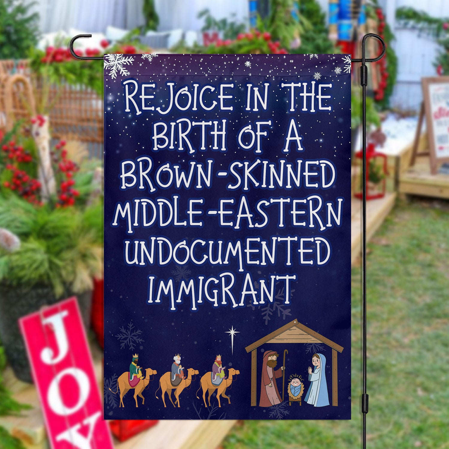 Christmas Garden Flag House Flag Nativity Night Outdoor Decor Xmas Yard Decor Gift