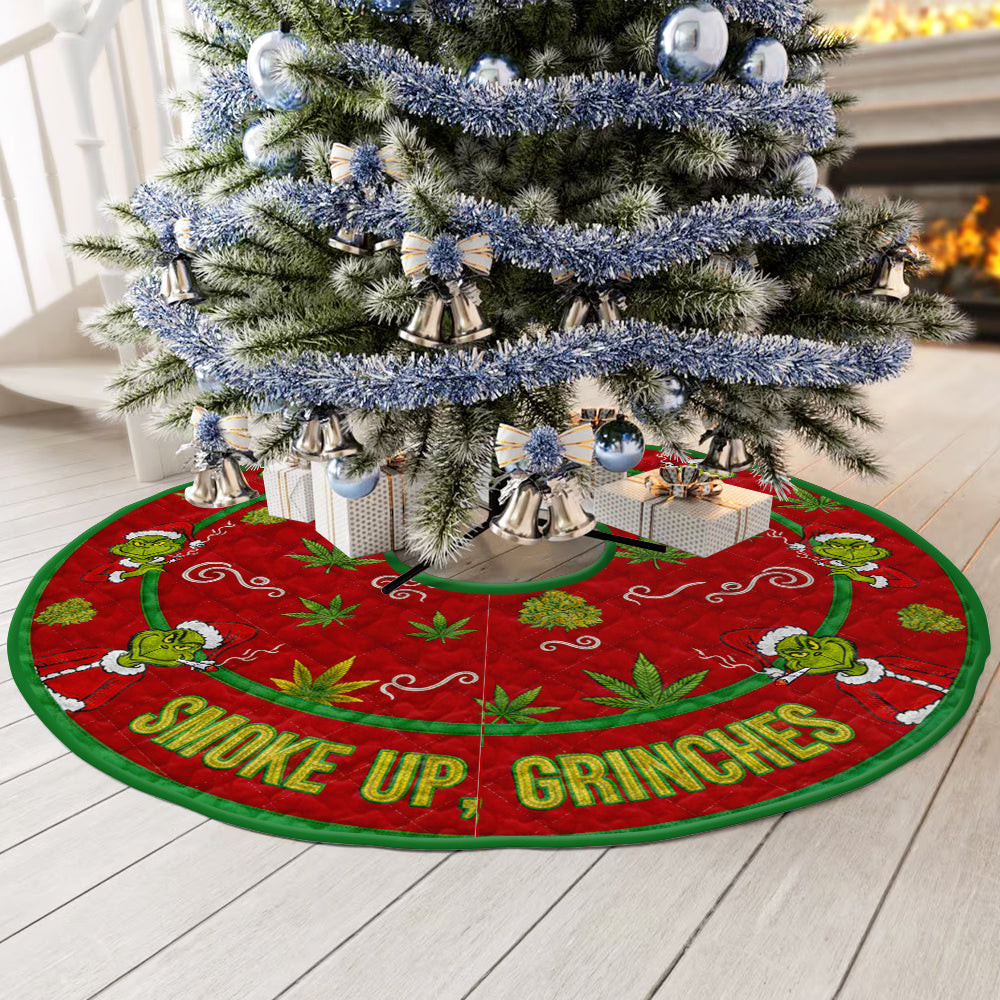 Christmas Gift For Smoking Lovers Quilted Tree Skirt - Funny Gift Ideas For Christmas Party Game