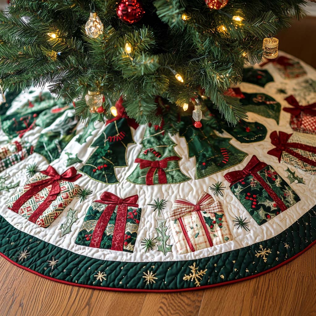 Christmas Gifts Christmas Quilted Tree Skirt Holiday Home Decor Christmas Presents