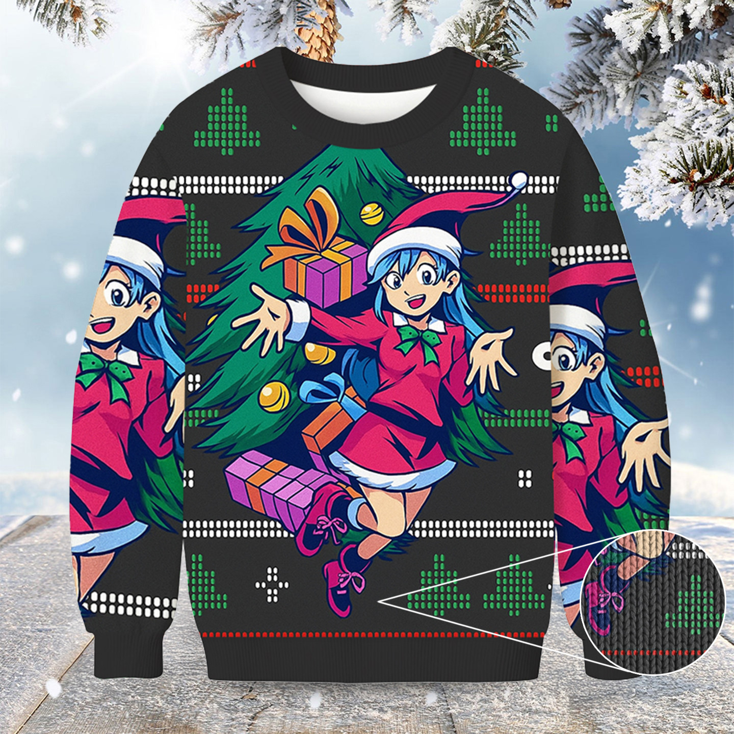 Christmas Girl Christmas Ugly Sweater Anime Themed Christmas Gifts For Anime Lovers