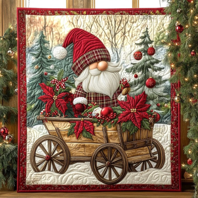 Christmas Gnome Eve Quilt Charming Quilt Blanket Gift for Festive Spirit