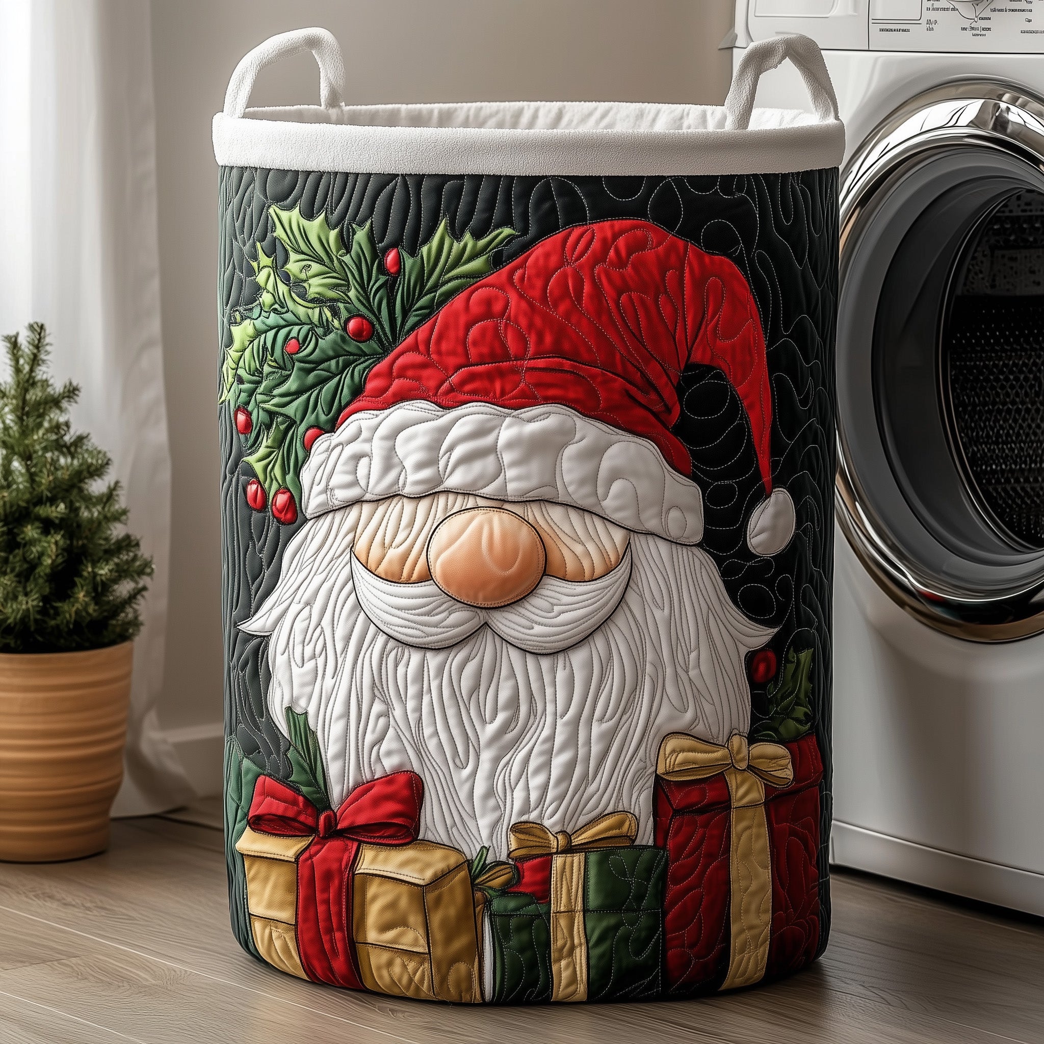 Christmas Gnome Quilted Laundry Basket Gnome Gifts For Christmas