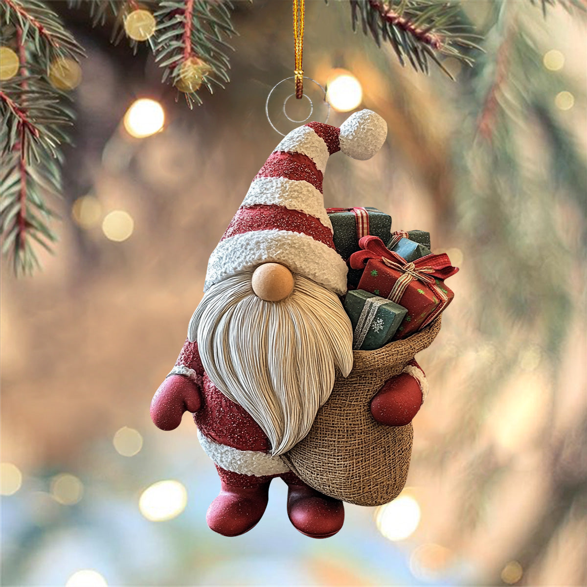 Christmas Gnome Spirit Mica Ornament