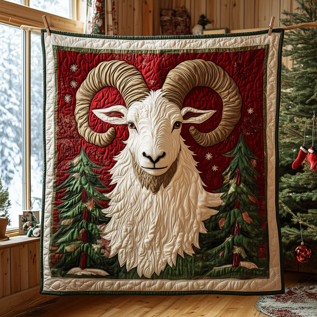 Christmas Goat Quilt Home Essential Gift Cozy Quilt Blanket
