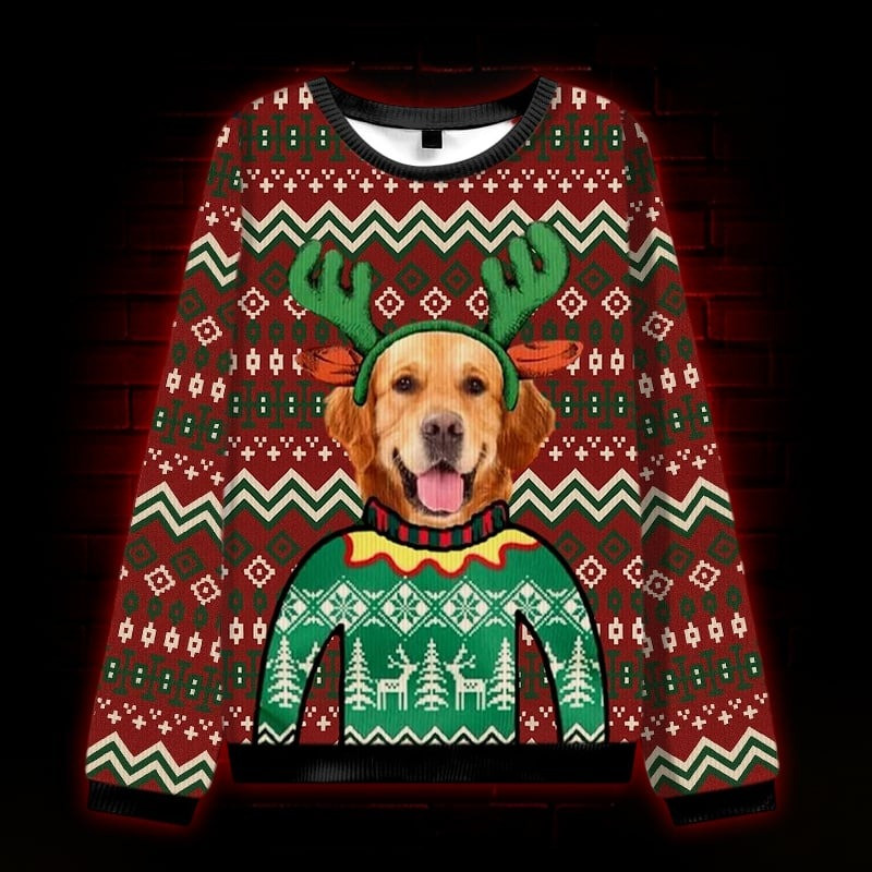 Christmas Golden Retriever Ugly Christmas Sweater Funny Xmas Presents For Dog Lovers