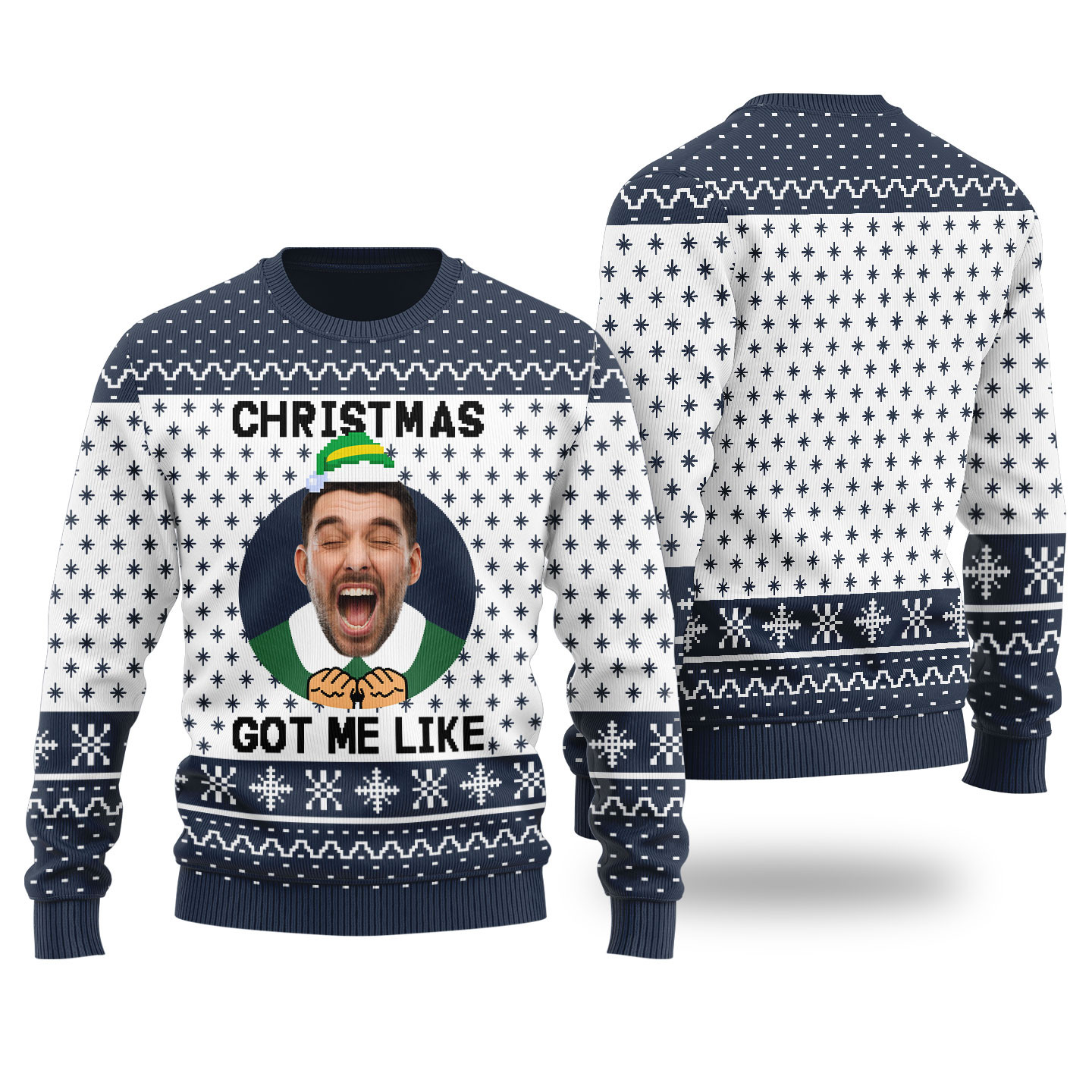 Christmas Got Me Like Funny Christmas Sweater Navy Casual Winter Sweatshirt for Daily Comfort