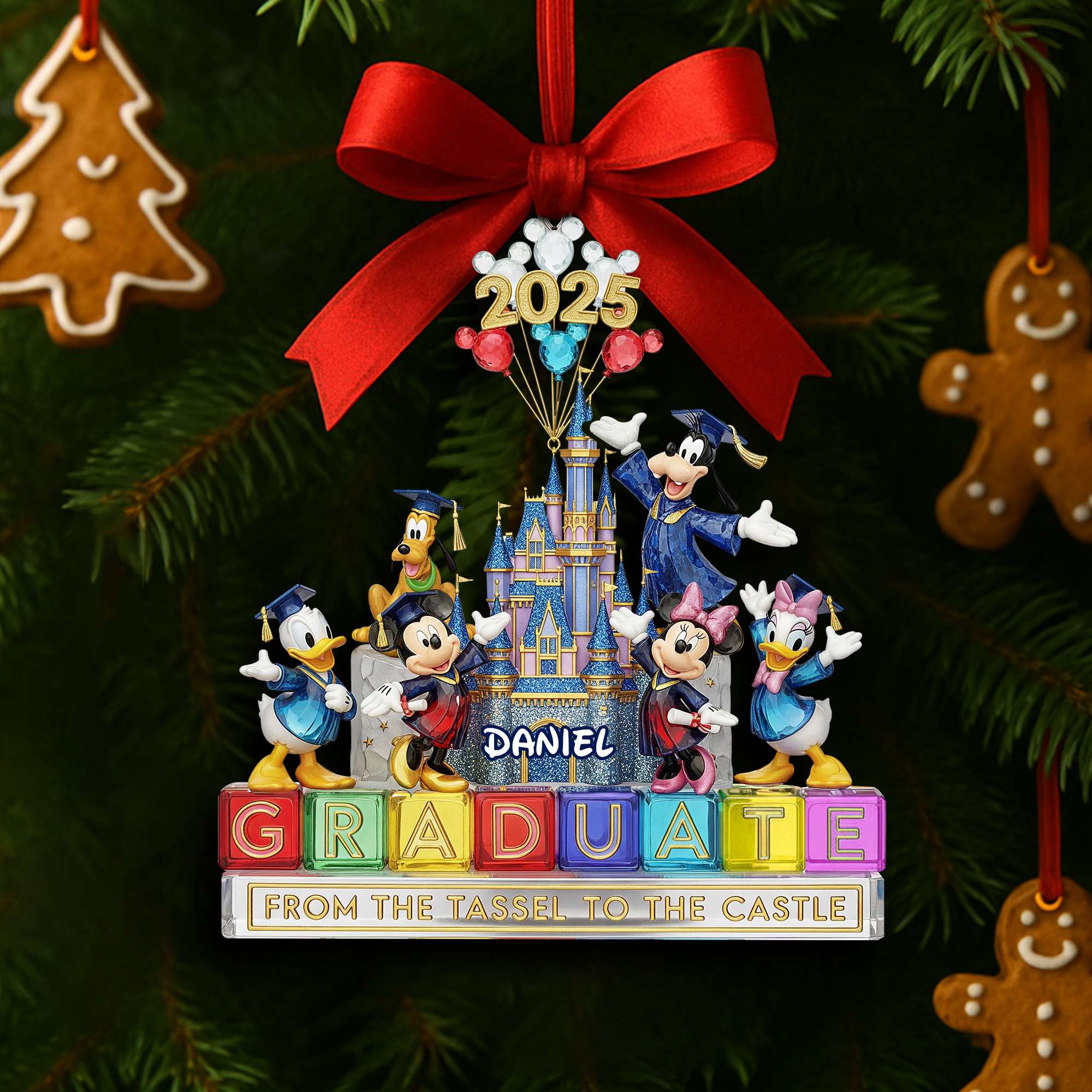 Christmas Graduate Castle Ornament - Personalized Gifts For Graduates - Xmas Ornament Gift