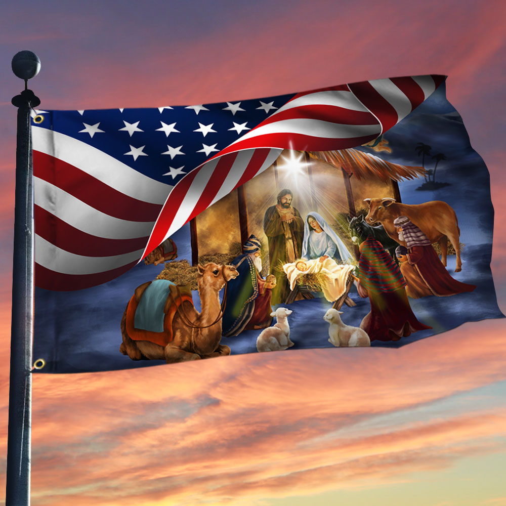 Christmas Grommet Flag Nativity Of Jesus
