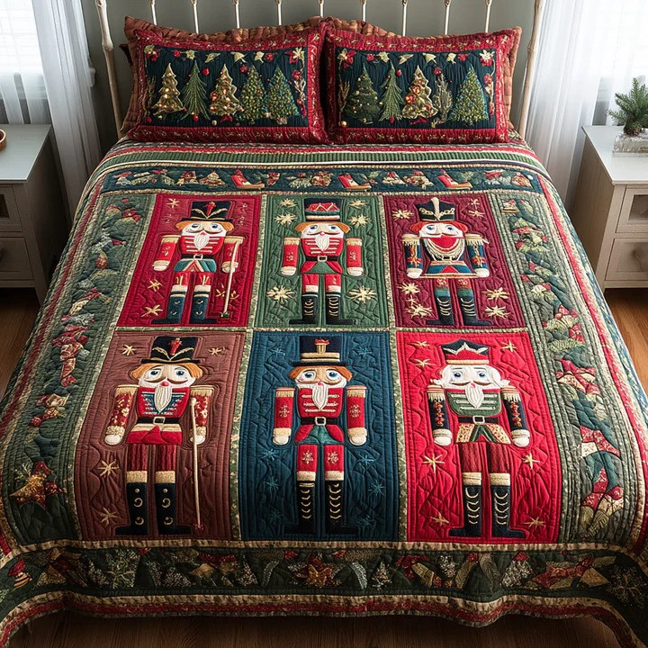 Christmas Guard 3-Piece Quilted Bedding Set Festive Holiday Bedspread Best Christmas Gift Ideas