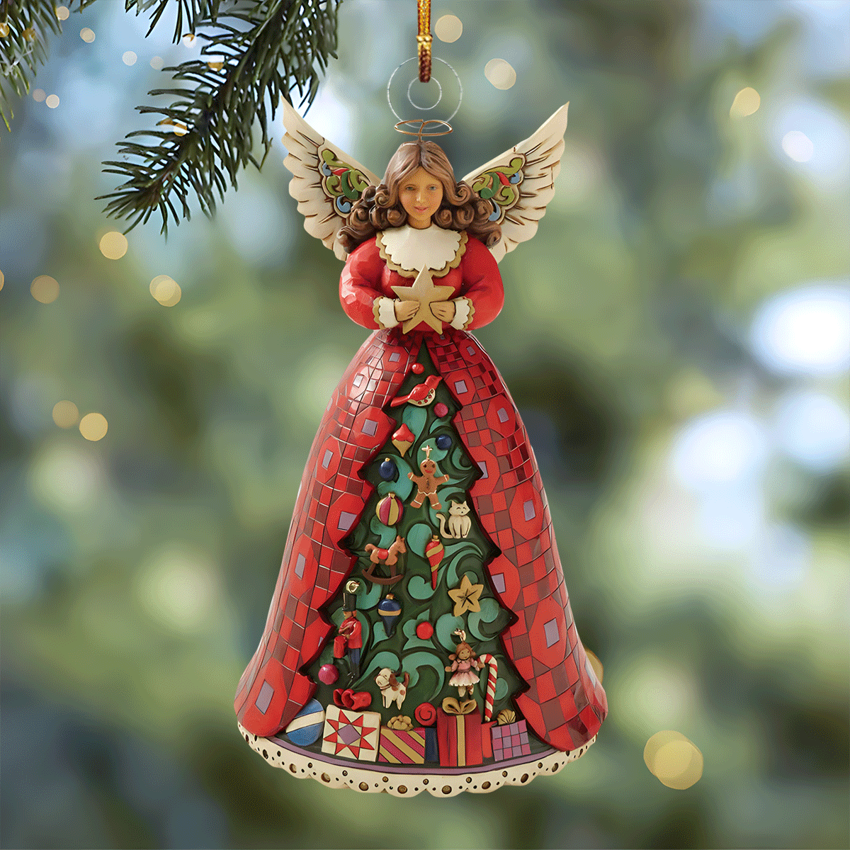 Christmas Guardian Angel Mica Ornament