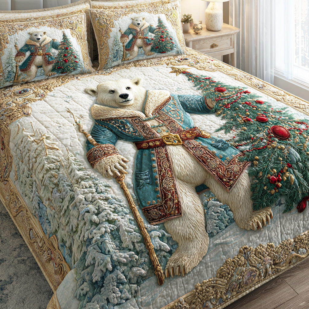Christmas Hearth Bear Quilted Bedding Set Holiday Duvet Sets Christmas Ideas For Family