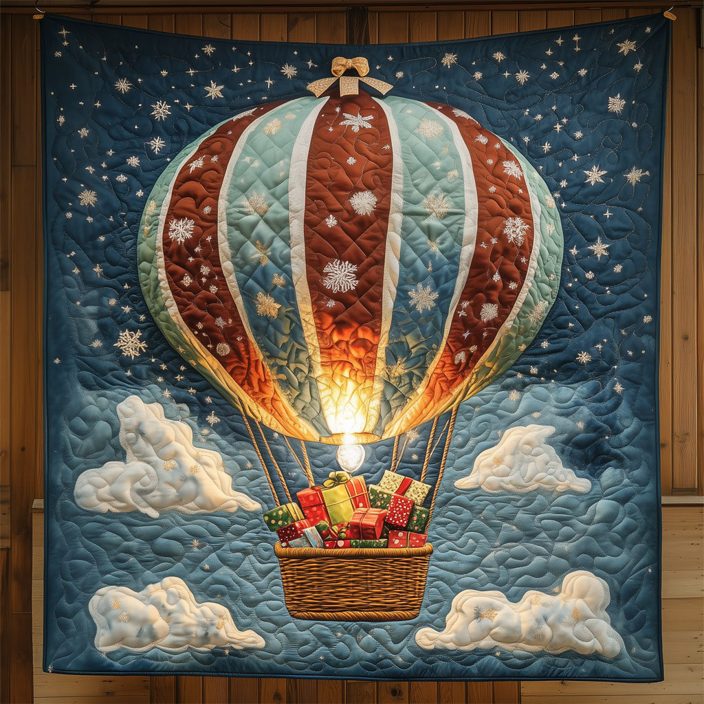 Christmas Hot Air Balloon Quilt Soft and Cozy Quilt Blanket for Comfortable Sleep