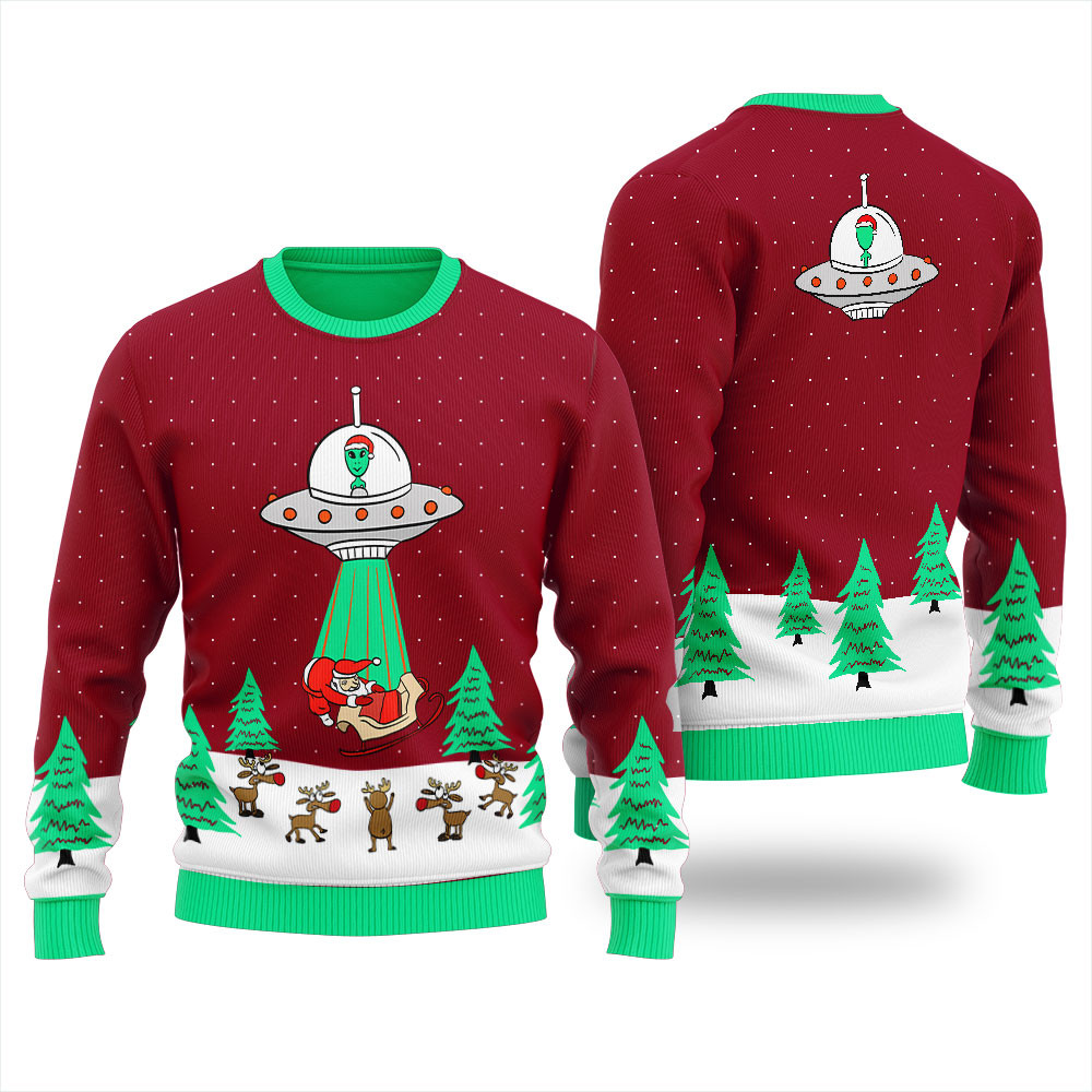 Christmas Is Cancelled Alien Ugly Christmas Sweater Trendy Christmas Sweater for Winter Outfits