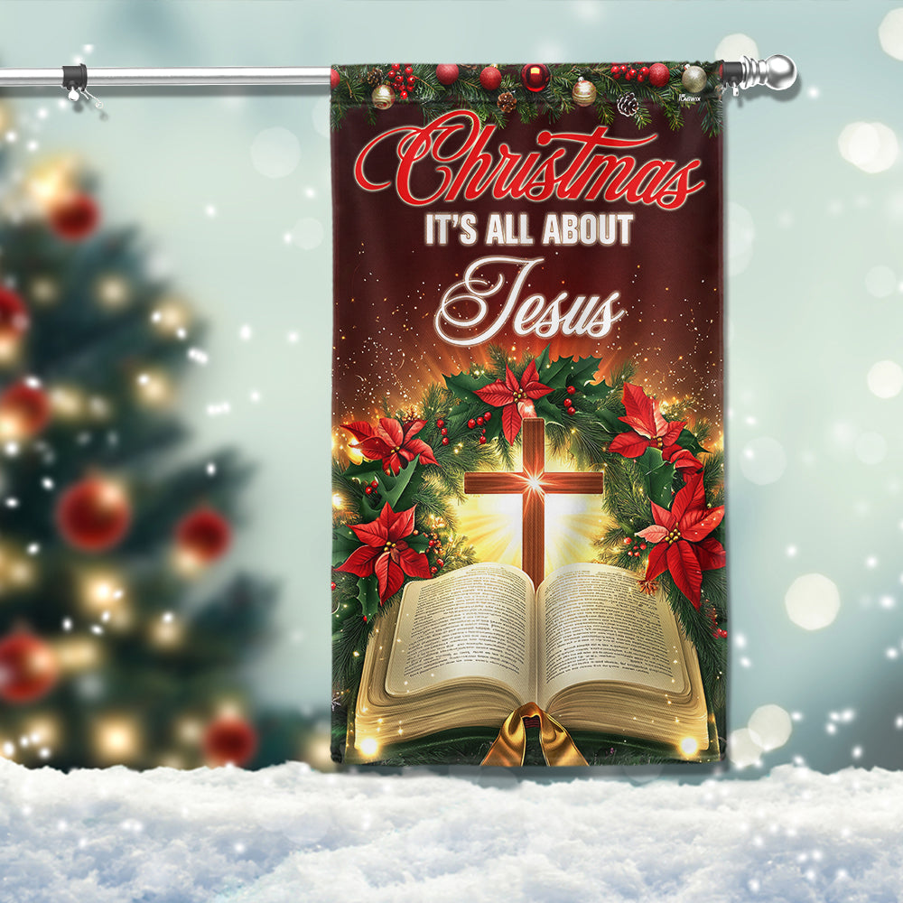 Christmas It S All About Jesus Flag