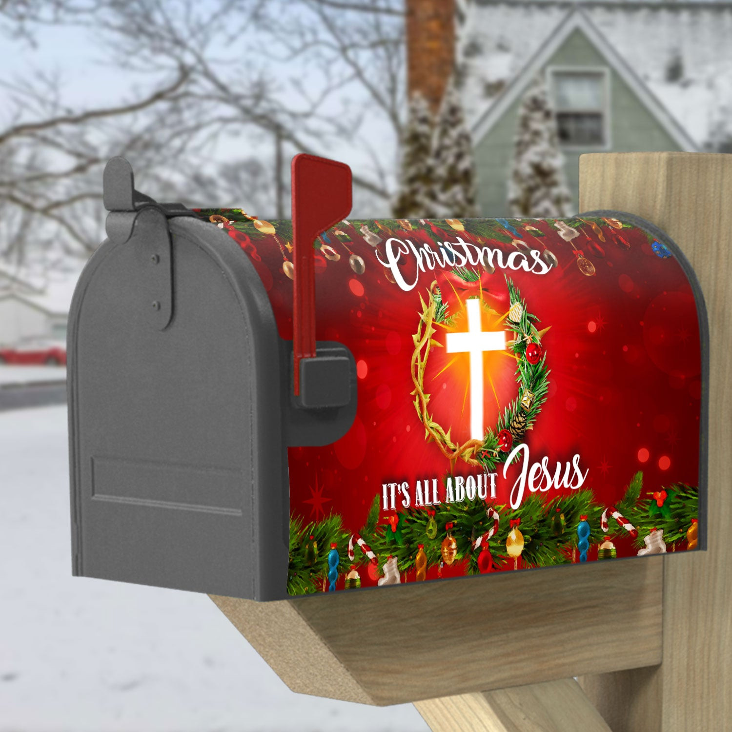 Christmas It S All About Jesus Garden Flag Amp Mailbox Cover Holiday Decor Gift Ideas