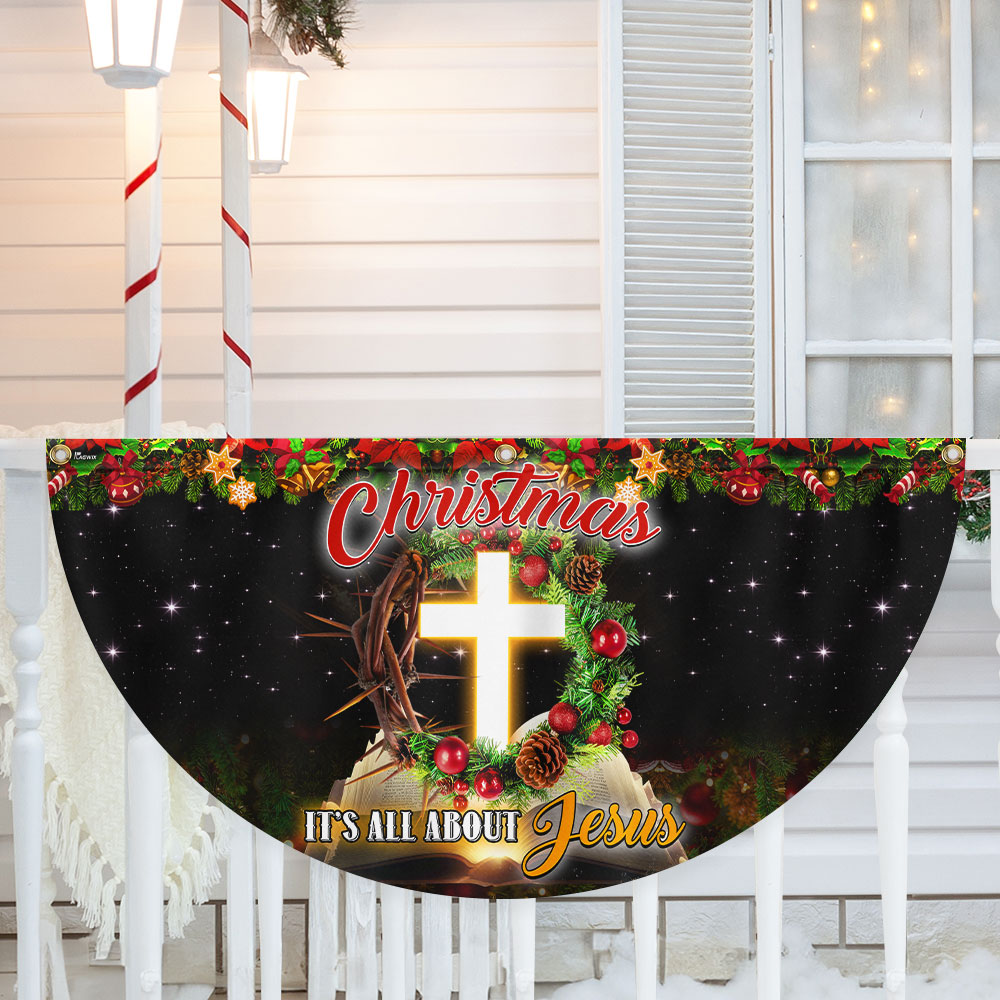 Christmas It S All About Jesus Non Pleated Fan Flag