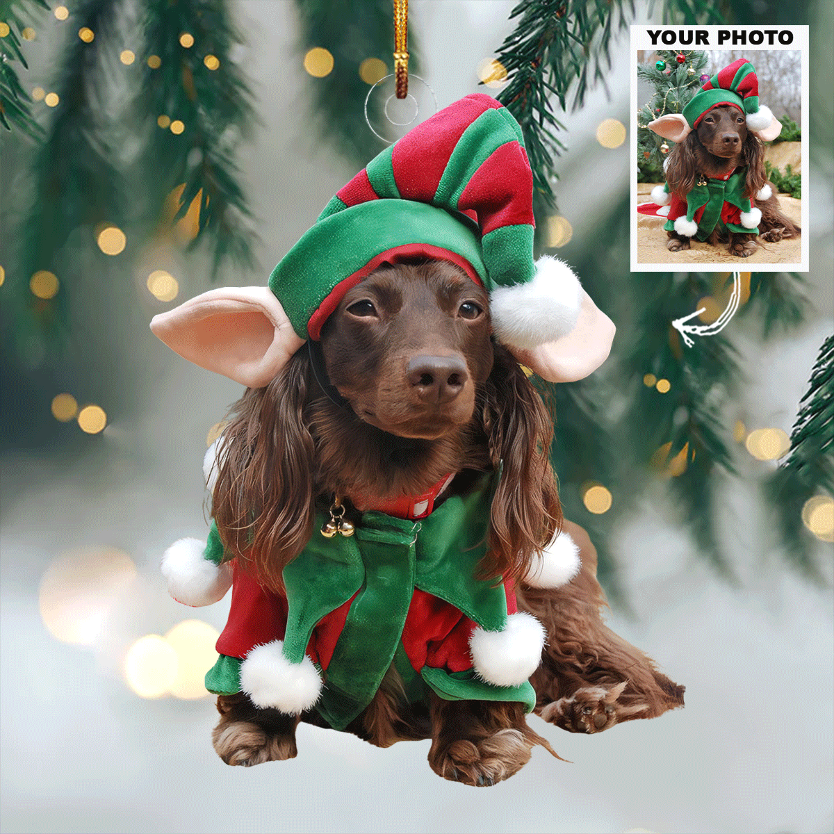 Christmas Joy Personalized Photo Mica Ornament Gift For Dog Lovers Pet Lovers Dog Mom