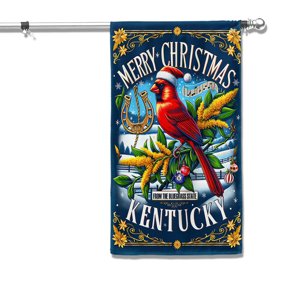 Christmas Kentucky State Merry Christmas From The Bluegrass State Flag