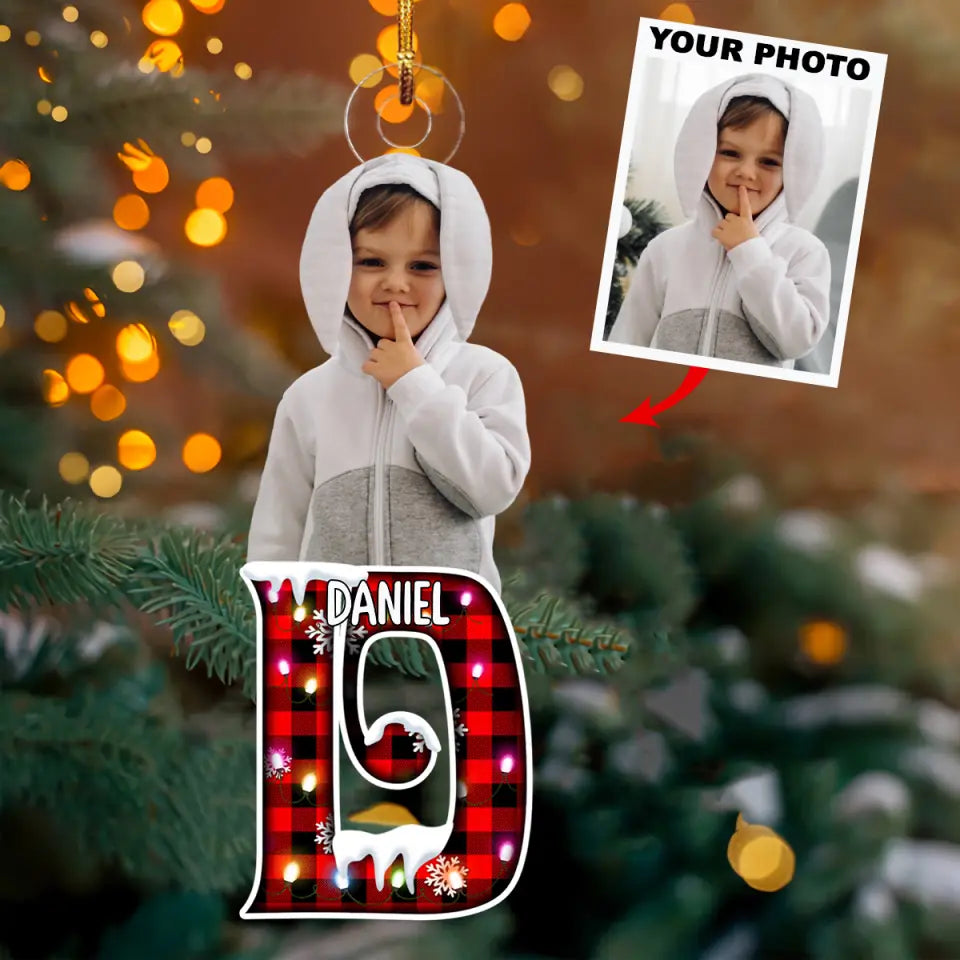 Christmas Kid Personalized Custom Photo Mica Ornament Christmas Gift For Kid Family Me