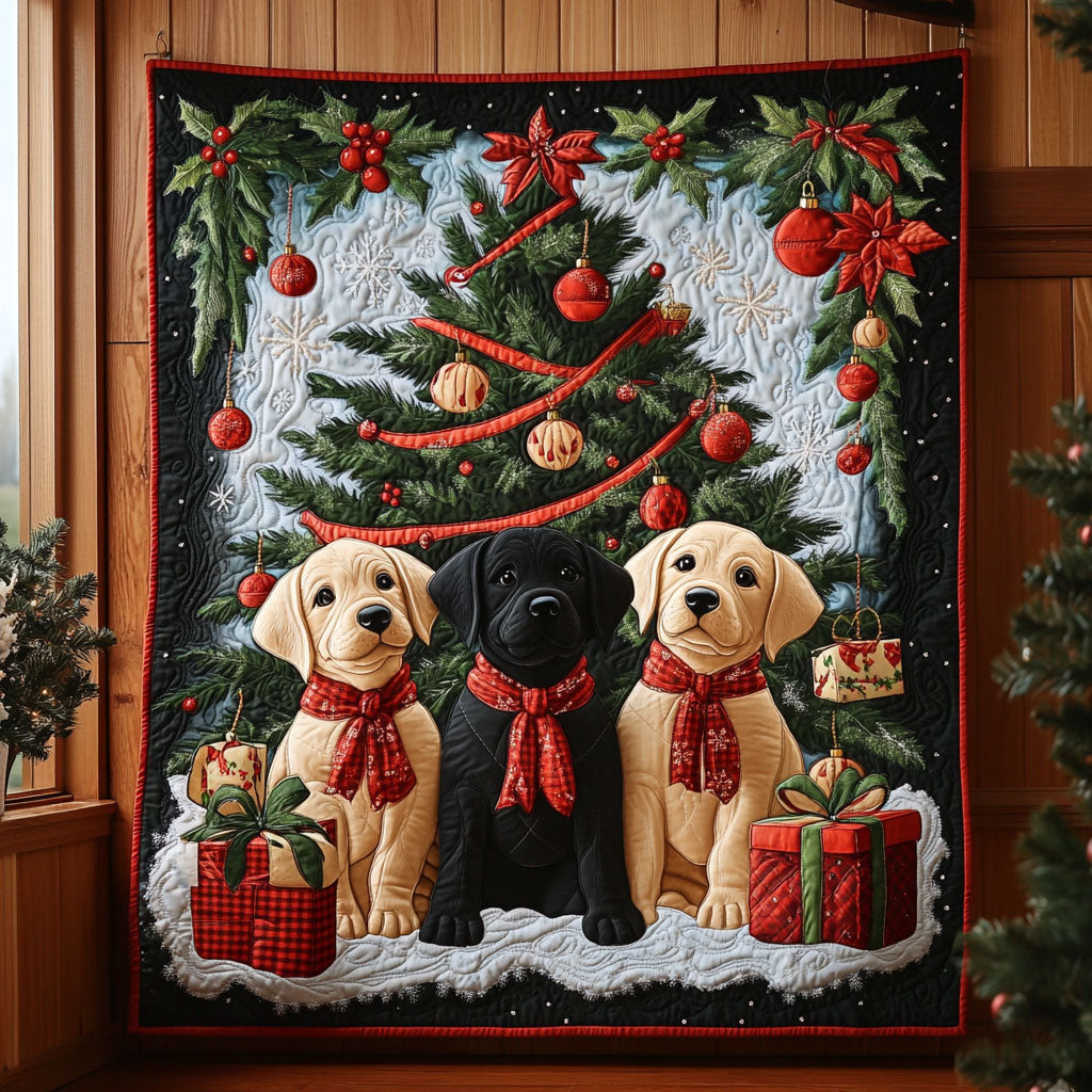 Christmas Labrador Quilt Blanket Winter Blanket Christmas Gifts For Labrador Lovers