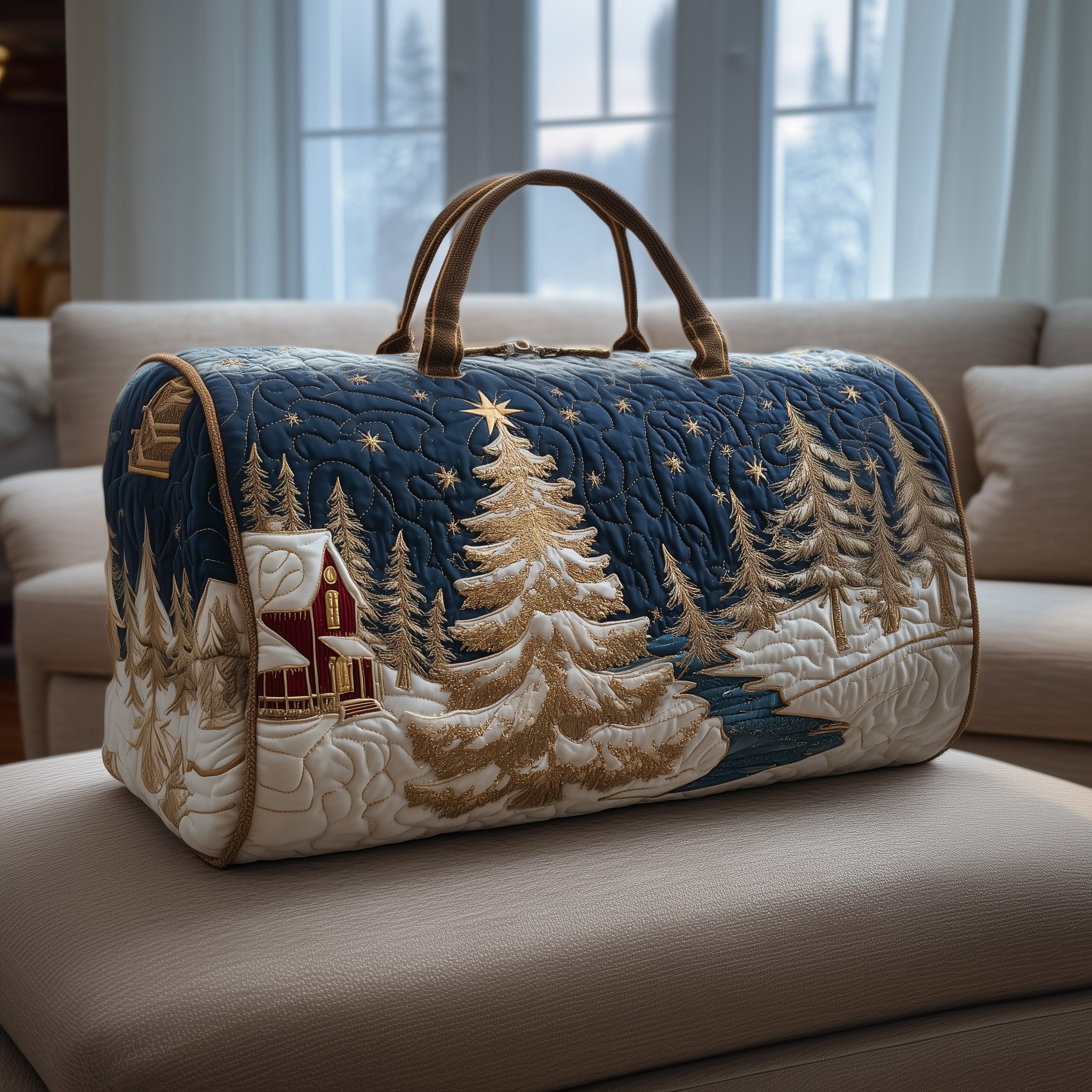 Christmas Land Quilted Duffle Bag For Office And Campus