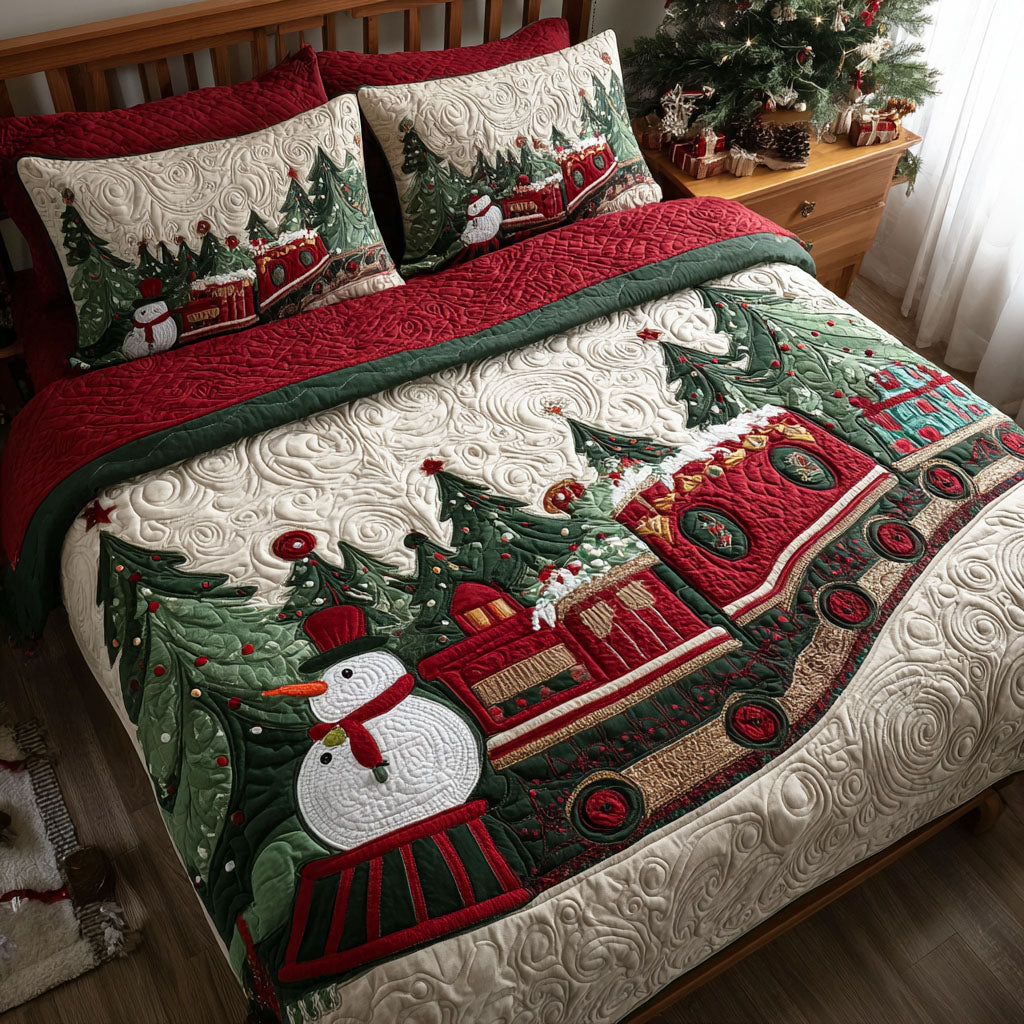 Christmas Locomotion Quilted Bedding Set Xmas Duvet Sets Christmas Presents For Girlfriend