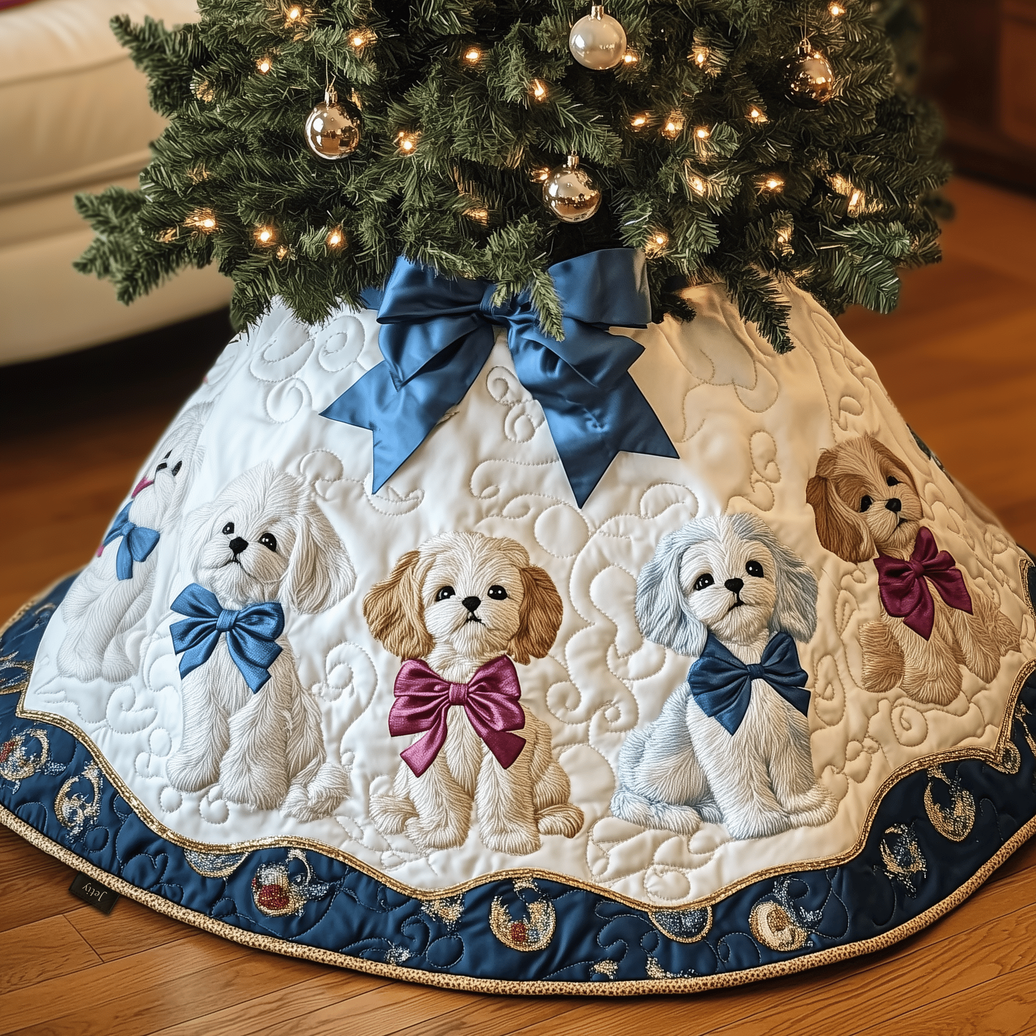 Christmas Maltese Quilted Tree Skirt Christmas Tree Skirt Good Gifts For Dog Lovers