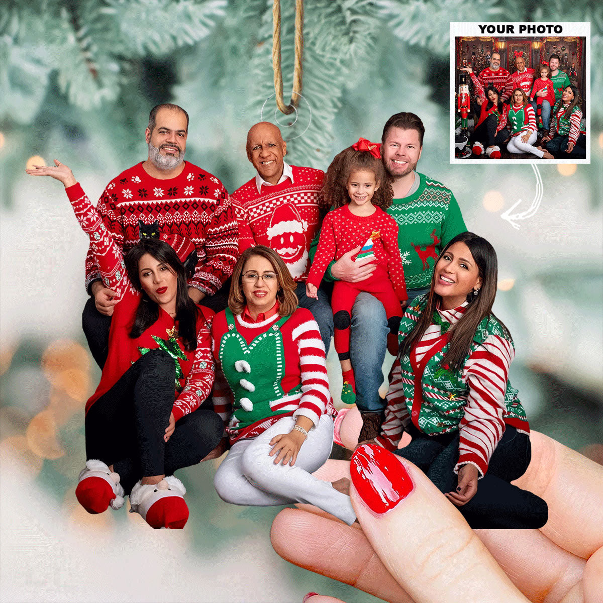 Christmas Moments With Family Personalized Photo Mica Ornament Christmas Gift For Family