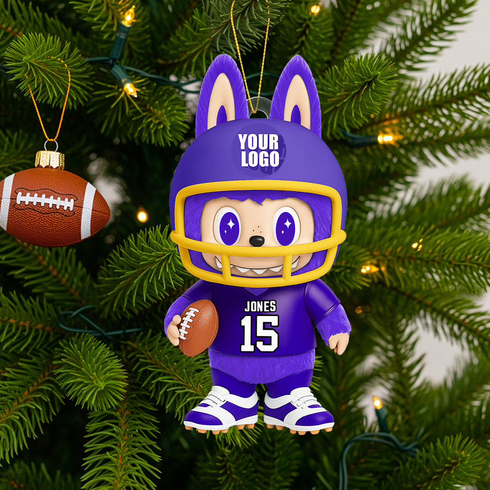 Christmas Monster American Football Ornament Personalized Football Gifts - Festive Holiday Keepsake Gift Christmas Monster American Football Ornament Personalized Football Gifts - Festive Holiday Keepsake Gift